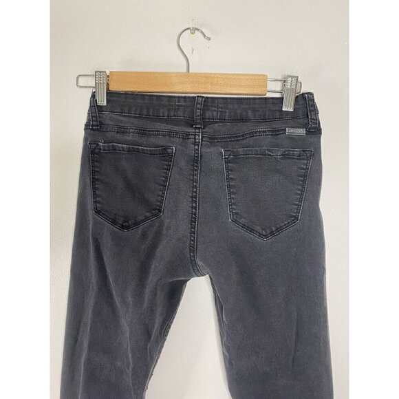 Kancan Mid Rise Skinny Jeans Size 3/25 Dark Wash Black Stretch Denim - Picture 5 of 8